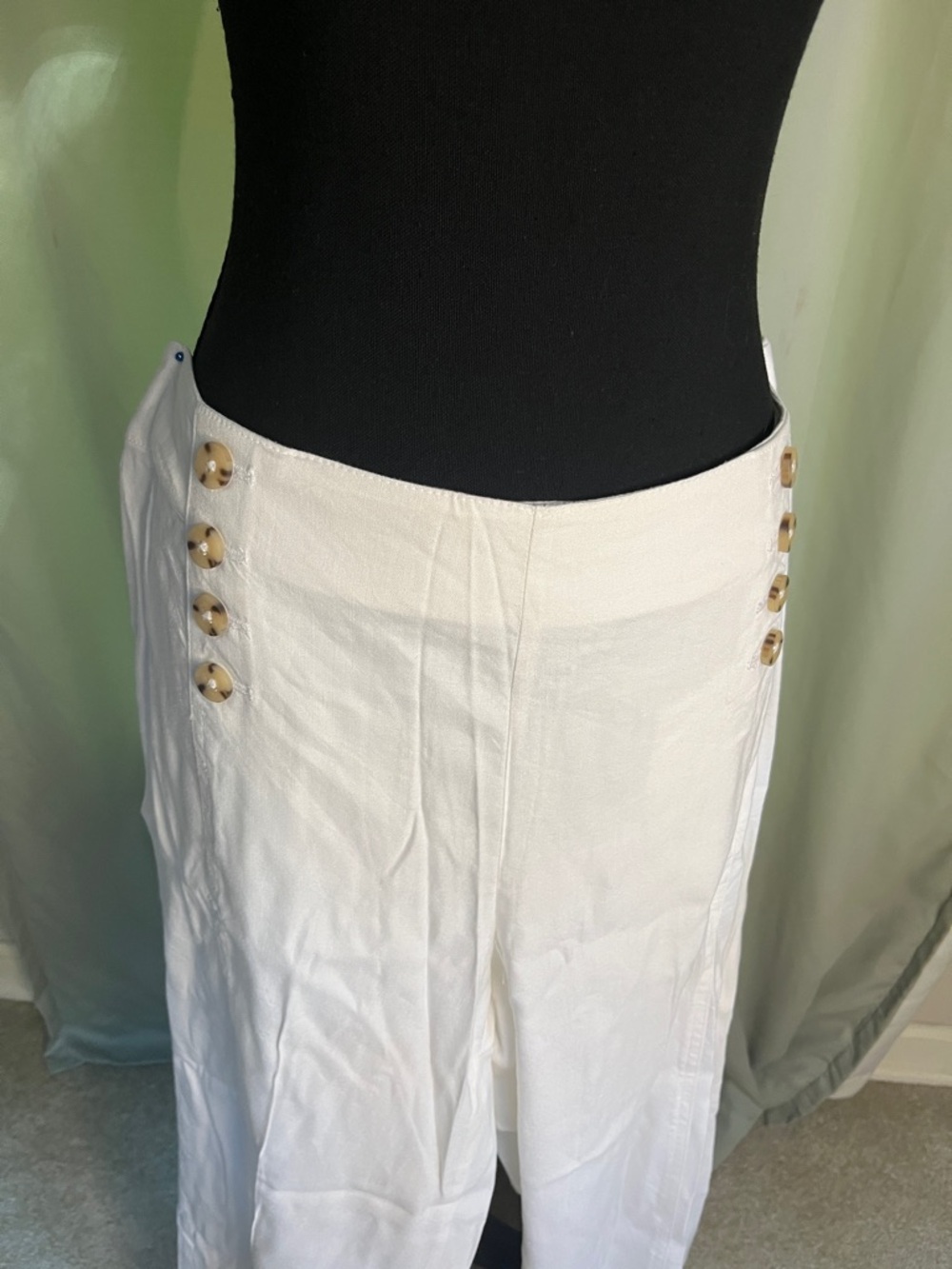 J. Jill White Ankle & Cropped Wide-Leg Pants with Buttons